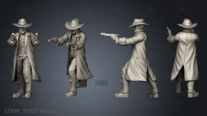 Gunslinger Hat Dual Guns stl model for CNC