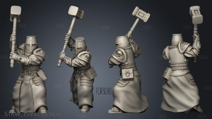 Hammer Knight Helm stl model for CNC