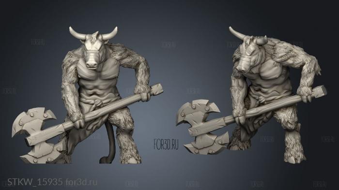 Minotaur Two Axe 3d stl модель для ЧПУ