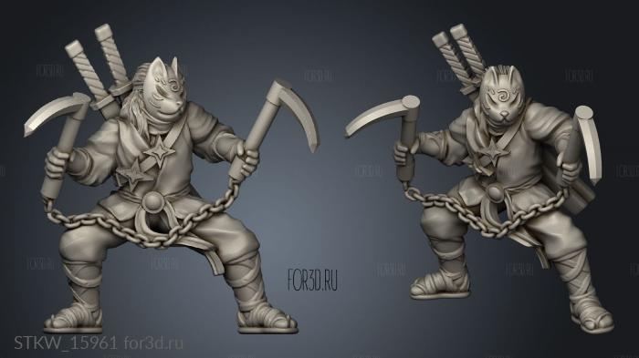 Ninja Kusarigama Cat Mask 3d stl модель для ЧПУ