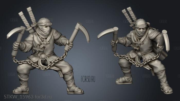 Ninja Kusarigama Fore and Mask 3d stl модель для ЧПУ