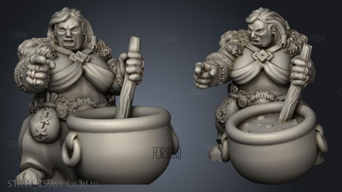 Ogress Cook stl model for CNC