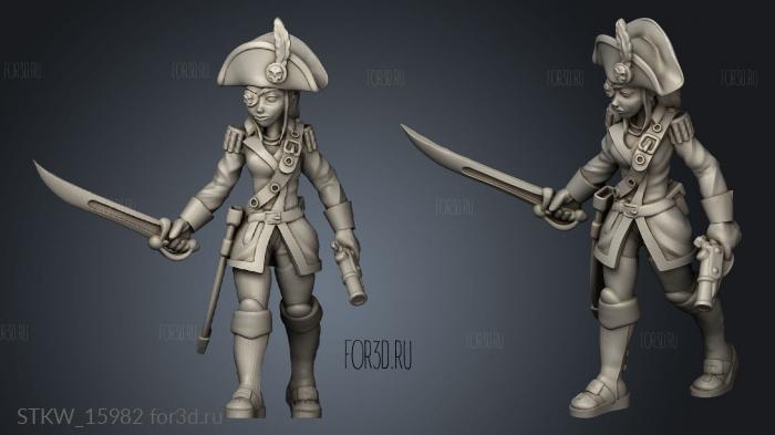 Pirate Girl 3d stl модель для ЧПУ