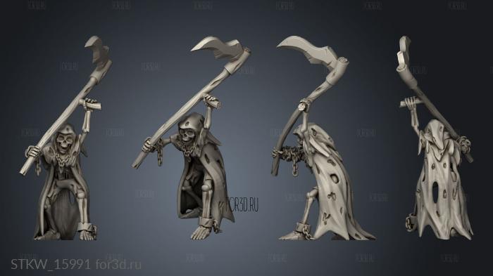 Scythe Skeleton stl model for CNC