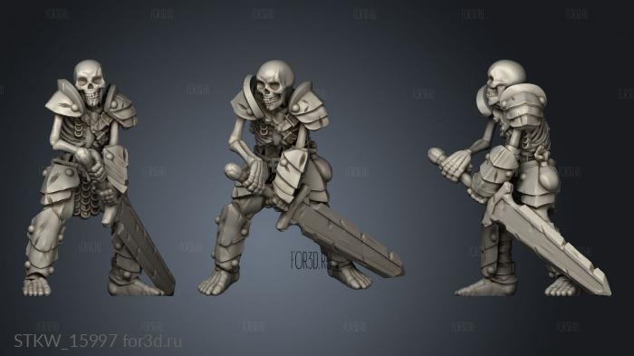 Skeleton Warrior Two Sword stl model for CNC