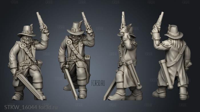 Witch Hunter with Pistol stl model for CNC