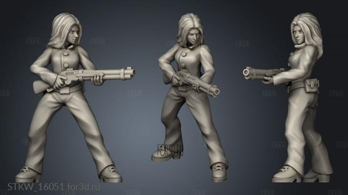 Zombie Hunter Female Gun stl model for CNC