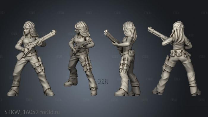 Zombie Hunter Female Gun Bandage stl model for CNC