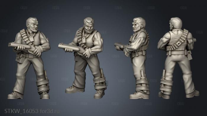 Zombie Hunter Male Shotgun stl model for CNC