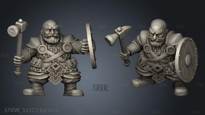 OPR Dwarf Warriors Axe 3d stl модель для ЧПУ