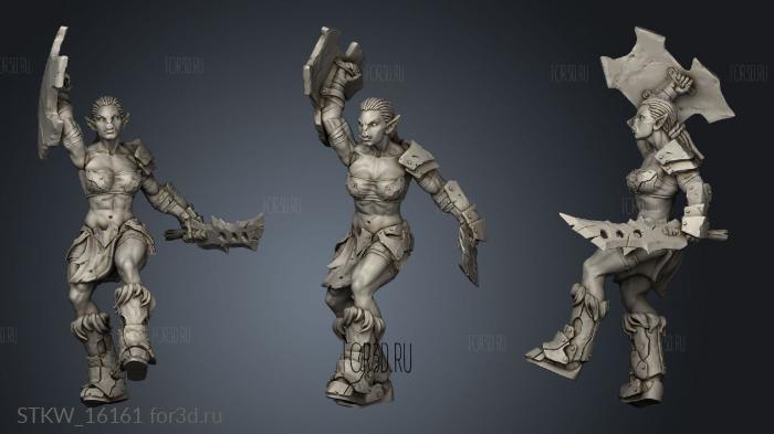 Orc Female Warrior 3d stl модель для ЧПУ