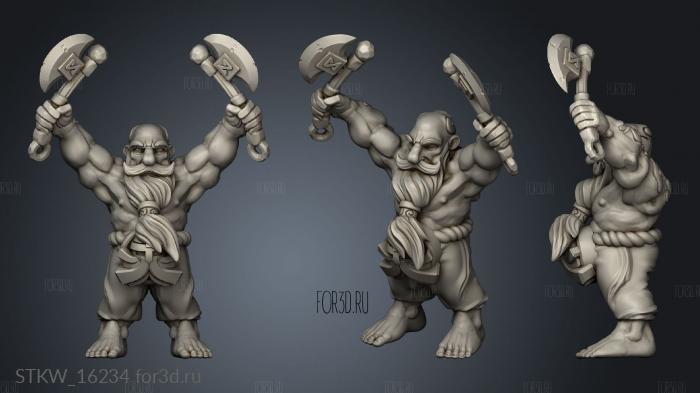 Savage Dwarves stl model for CNC