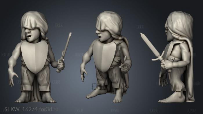 Halfling 3d stl модель для ЧПУ