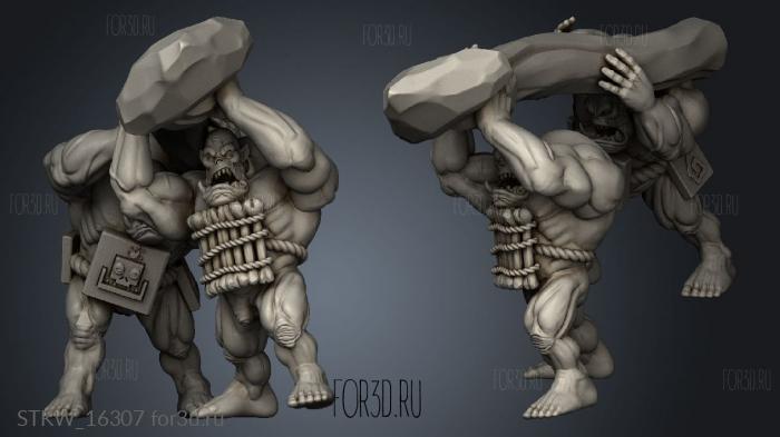Orcs with Spearcbigspear stl model for CNC
