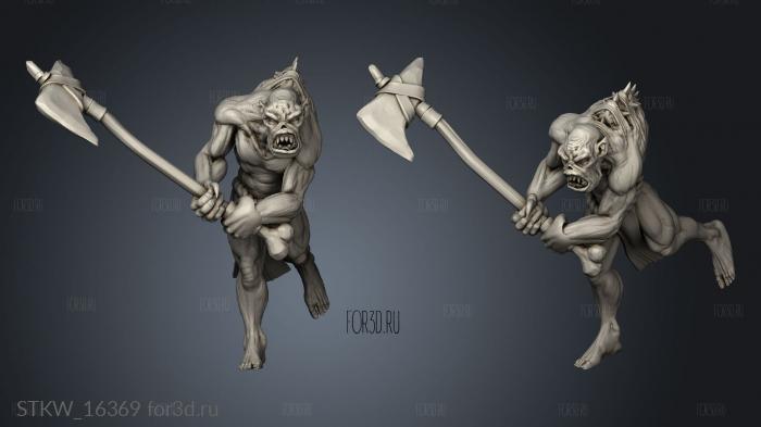 Vampires Ghouls Go axe stl model for CNC