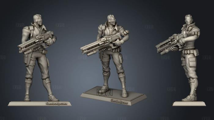 Overwatch Soldier 76 stl model for CNC