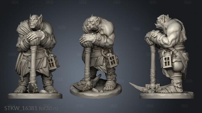 Orc Peon stl model for CNC