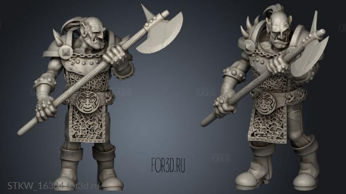 Orc Pikeman stl model for CNC