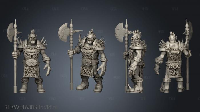 Orc Pikeman stl model for CNC