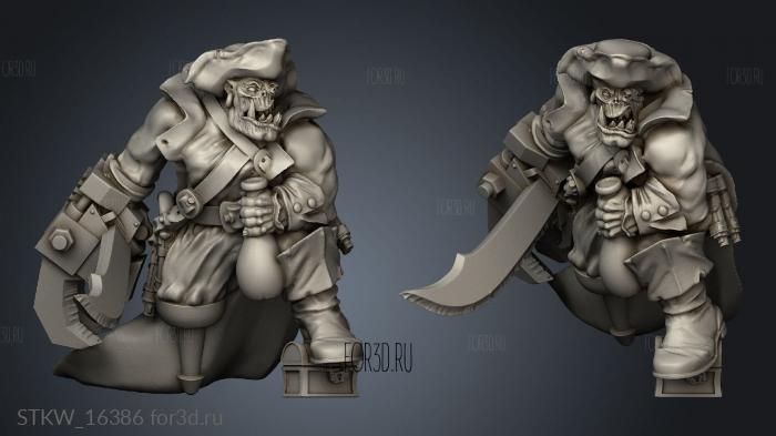 Orc pirate stl model for CNC