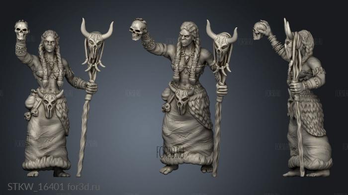 Orc Female Warlock Witch 3d stl модель для ЧПУ