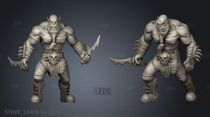 ORC ROGUE with two daggers stl model for CNC