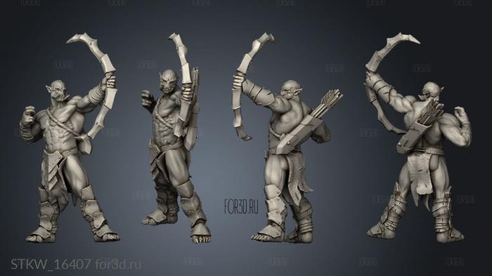 Orc Unit Archers Archers stl model for CNC