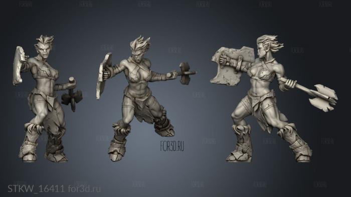 Orc Female Warrior 3d stl модель для ЧПУ