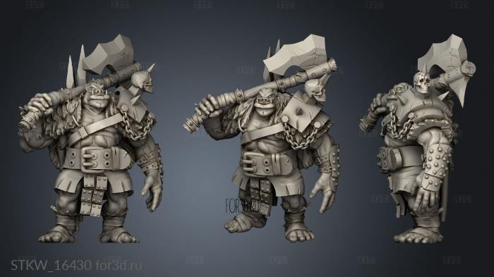 Orc Warrior greataxe 3d stl модель для ЧПУ