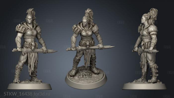 Female Warrior stl model for CNC