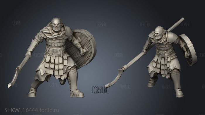 Orcos With spear stl model for CNC