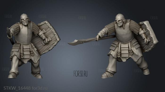 Orcos With spear stl model for CNC