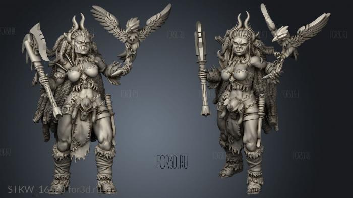 Orcs Female bird stl model for CNC