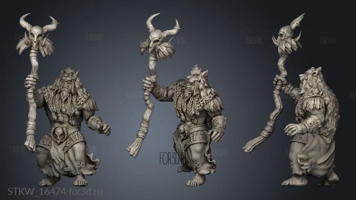 Orc Shaman stl model for CNC