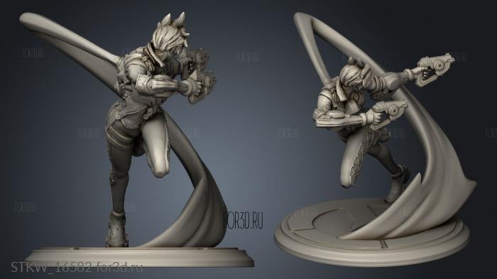 overwatch tracer action warp character 3d stl модель для ЧПУ