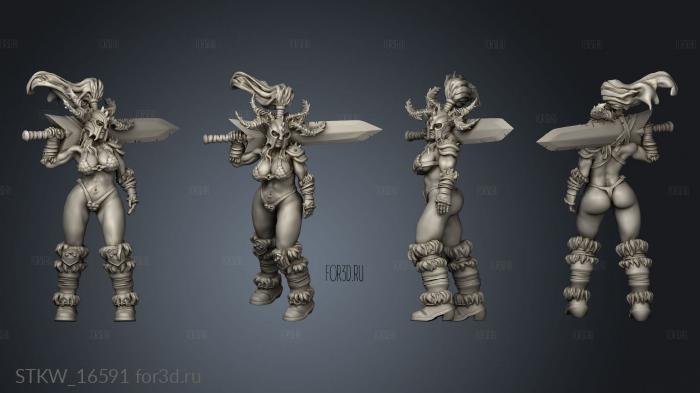 Sept Barbarian pinup 3d stl модель для ЧПУ