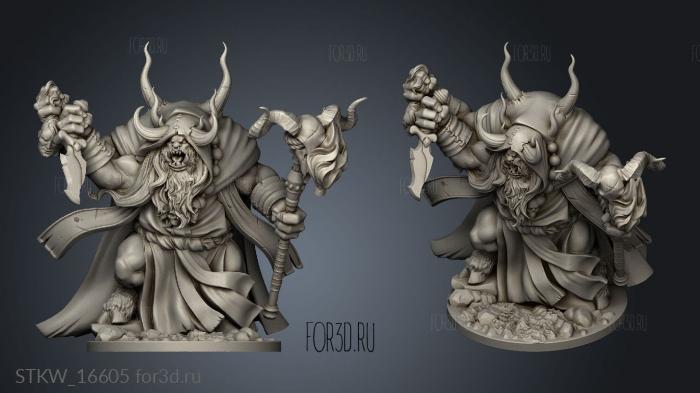 Paint Warlock Minotaur Small 3d stl модель для ЧПУ