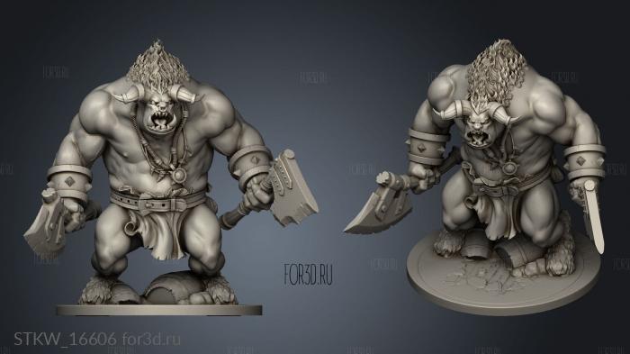 Paint Warrior Minotaur Small 3d stl модель для ЧПУ