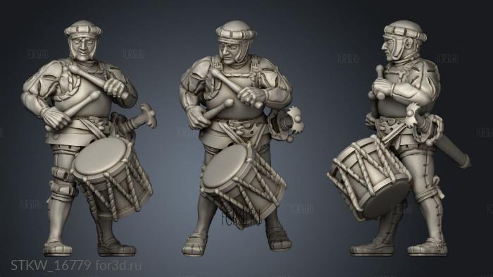 Command on foot Human Drummer stl model for CNC
