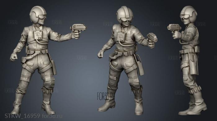 Pilots with helmet stl model for CNC