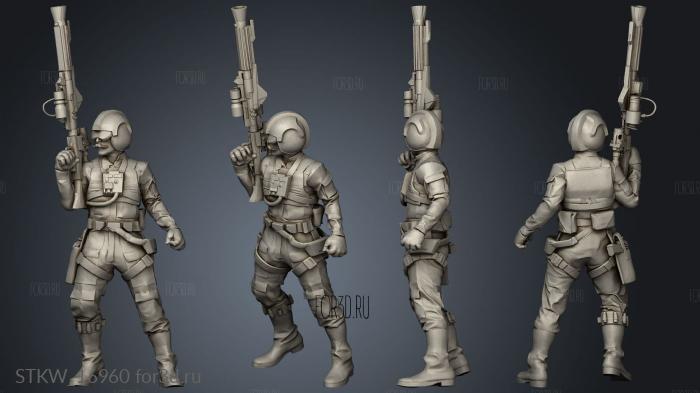 Pilots with helmet stl model for CNC