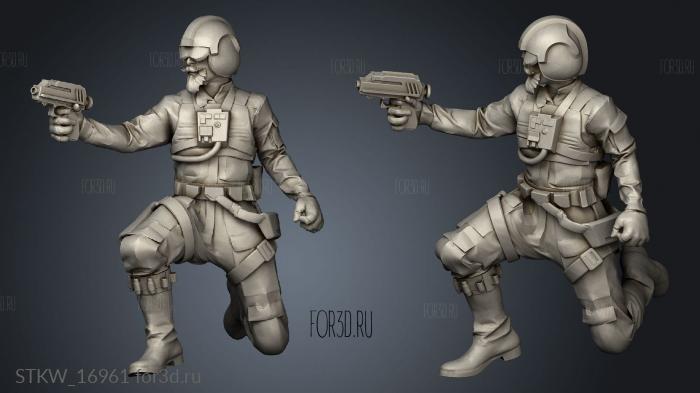 Pilots with helmet stl model for CNC