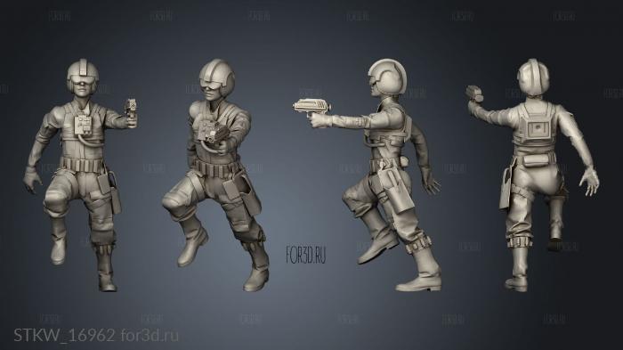 Pilots with helmet stl model for CNC
