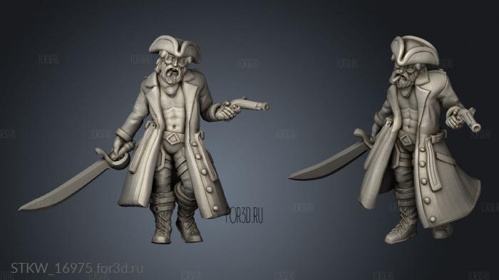 Pirate Captain stl model for CNC