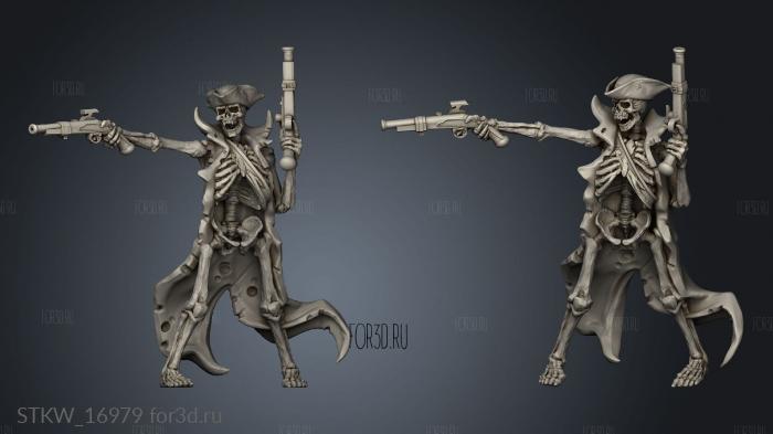 Pirate Coast Skeleton Skeleton standing stl model for CNC