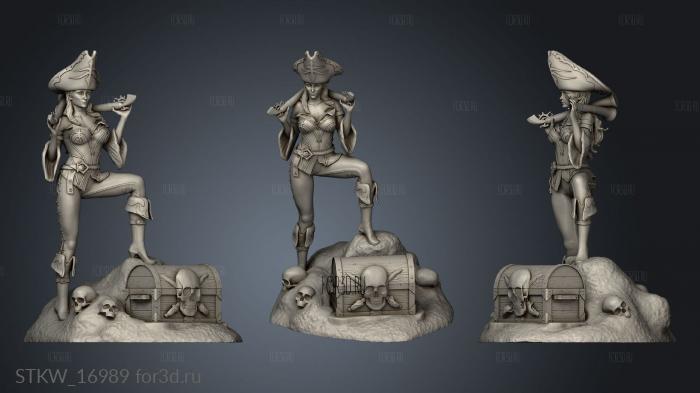 pirate girl miss fortune 3d stl модель для ЧПУ