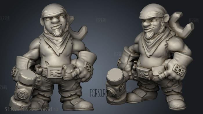 Pirate Gnome Male Mechanic 3d stl модель для ЧПУ