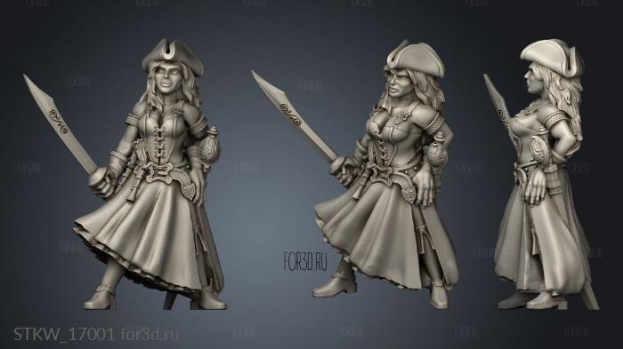 Pirate Human Female Captain 3d stl модель для ЧПУ