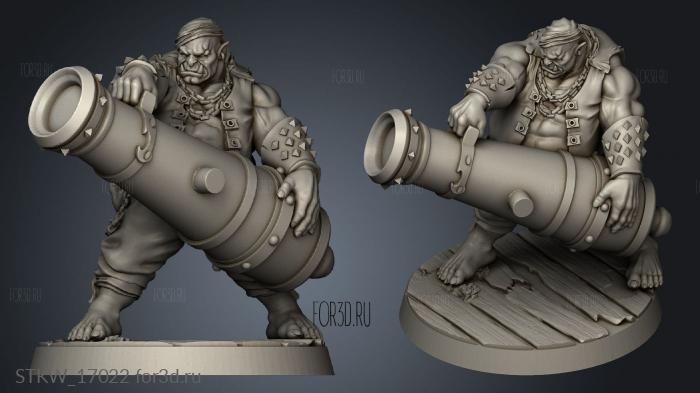 Dead Seas Troops Ogre Cannoneers Cannoneer stl model for CNC