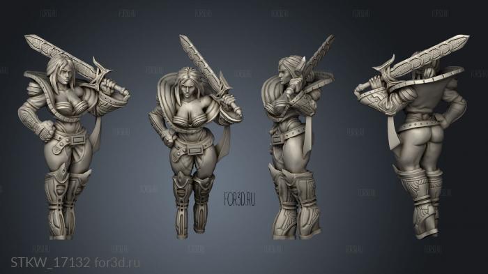 CYBERPUNK FEMALE APPRENTICE WITCHER HUNTER stl model for CNC